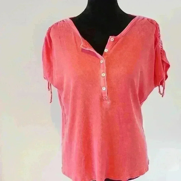 CHASER Oversized Cinched Shoulder Dolman Henley M - Picture 2 of 8